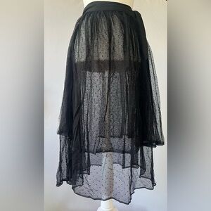 Black Tulle Polka Dot Sheer Whimsy Skirt